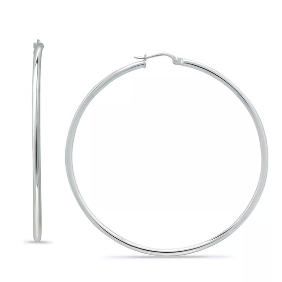 Giani Bernini Sterling Silver Large Hoop Earrings 1.75"